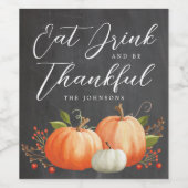 感謝祭ディナーカスタムワインラベル ワインラベル (シングルラベル)