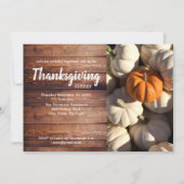 感謝祭ディナーカボチャの収穫写真 招待状 (正面)
