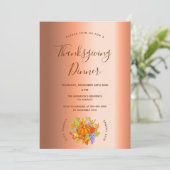 感謝祭ディナーカボチャ収穫銅箔 招待状 (スタンド正面)