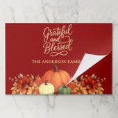 感謝祭ディナーカボチャ感謝ランチョンマット ペーパーパッド (折り畳み)