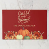 感謝祭ディナーカボチャ感謝ランチョンマット ペーパーパッド (正面)