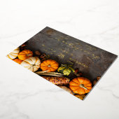 感謝祭ディナーカボチャ 箔招待状 (回転した状態)