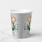 感謝祭ディナーカラフルターキーゴールデンスターズ 紙コップ (右)