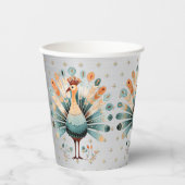 感謝祭ディナーカラフルターキーゴールデンスターズ 紙コップ (正面)