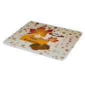 感謝祭ディナーキュイジーカボンプキンパイホットココア カッティングボード (角)