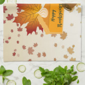 感謝祭ディナーキュイジーカボンプキンパイホットココア キッチンタオル (折り畳み)