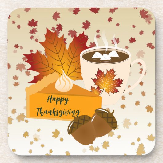感謝祭ディナーキュイジーカボンプキンパイホットココア コースター (正面)