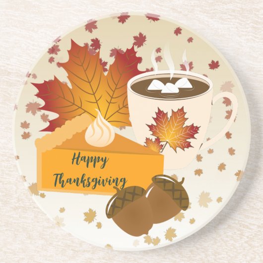 感謝祭ディナーキュイジーカボンプキンパイホットココア コースター (正面)