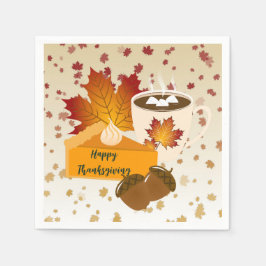 感謝祭ディナーキュイジーカボンプキンパイホットココア スタンダードカクテルナプキン