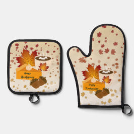 感謝祭ディナーキュイジーカボンプキンパイホットココア 鍋つかみ&鍋敷きセット