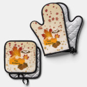 感謝祭ディナーキュイジーカボンプキンパイホットココア 鍋つかみ&鍋敷きセット (正面/裏面)