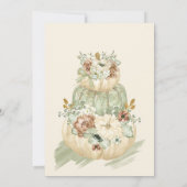 感謝祭ディナーグリーンアイボリーブラウン金ゴールド 招待状 (裏面)