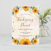 感謝祭ディナーサンフラワーズユーカリ秋 招待状 (スタンド正面)