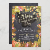 感謝祭ディナーターキーパンプキンス&紅葉 招待状 (正面/裏面)
