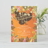 感謝祭ディナーターキーパンプキンス&紅葉 招待状 (スタンド正面)