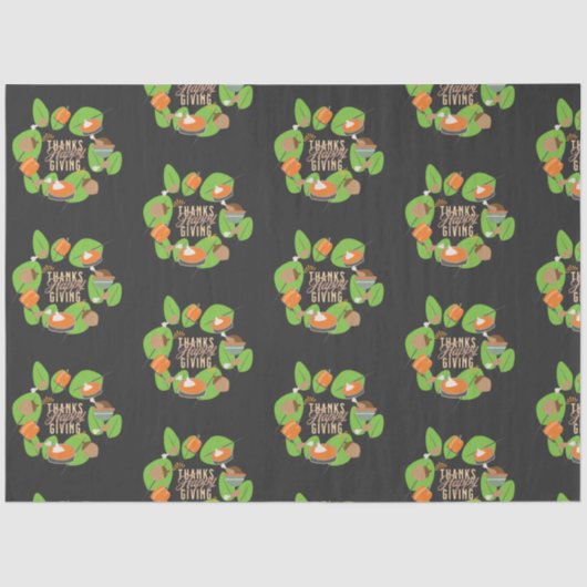 感謝祭ディナーターキーパンプキン秋緑 薄葉紙 (正面)