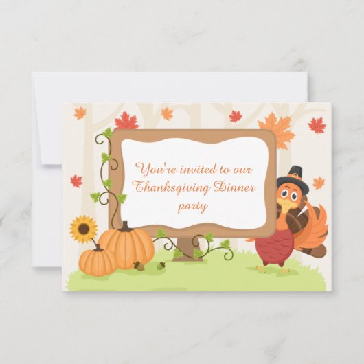 感謝祭ディナートルコ情報を追加 招待状 (正面)