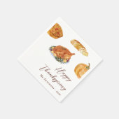 感謝祭ディナートルコ&パイウォーター素朴カラー スタンダードカクテルナプキン (角)