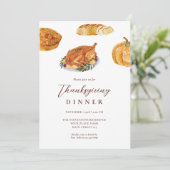 感謝祭ディナートルコ&パイウォーター素朴カラー 招待状 (スタンド正面)