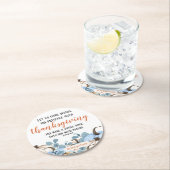 感謝祭ディナーバイブル聖句ファミリー名台本 ラウンドペーパーコースター (インサイチュ)