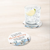 感謝祭ディナーバイブル聖句 ラウンドペーパーコースター (インサイチュ)