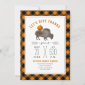 感謝祭ディナーバッファローバイソンパンプキンプレイド 招待状 (正面)