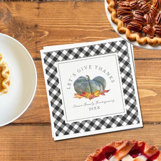 感謝祭ディナーバッファロープレイドグルドカボチャ スタンダードランチョンナプキン