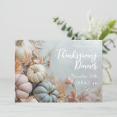 感謝祭ディナーパステルパンプキンス招待状 招待状 (スタンド正面)