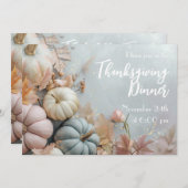 感謝祭ディナーパステルパンプキンス招待状 招待状 (正面/裏面)