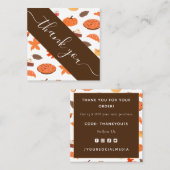 感謝祭ディナーパターンありがとうソーシャルメディア スクエア名刺 (正面/裏面)