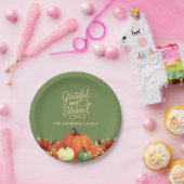 感謝祭ディナーパンプキングリーン感謝 ペーパープレート (パーティー)