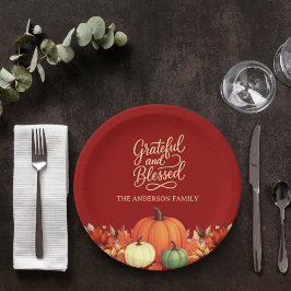 感謝祭ディナーパンプキンテラコッタ感謝 ペーパープレート