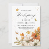 感謝祭ディナーパンプキンテーマ招待状 招待状 (正面)