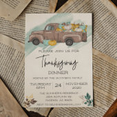 感謝祭ディナーパンプキントラックの水色 招待状