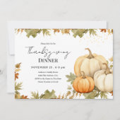 感謝祭ディナーパンプキンハーベスト 招待状 (正面)