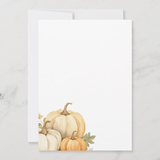 感謝祭ディナーパンプキンハーベスト 招待状 (裏面)