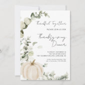 感謝祭ディナーパンプキン招待状テンプレート 招待状 (正面)