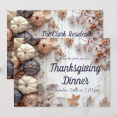 感謝祭ディナーパンプキン招待状 招待状 (正面/裏面)