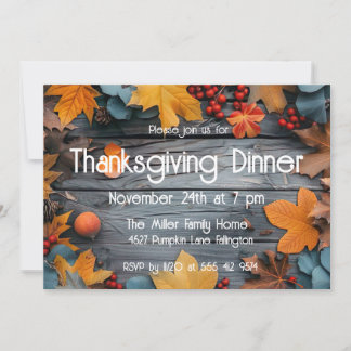 感謝祭ディナーパンプキン招待状 招待状