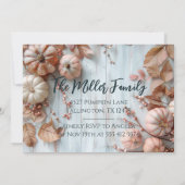 感謝祭ディナーパンプキン招待状 招待状 (裏面)
