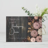 感謝祭ディナーパンプキン招待状 素朴 招待状 (スタンド正面)