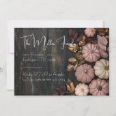 感謝祭ディナーパンプキン招待状 素朴 招待状 (裏面)