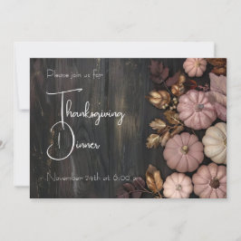 感謝祭ディナーパンプキン招待状 素朴 招待状