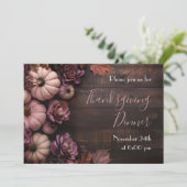 感謝祭ディナーパンプキン招待状 素朴 招待状 (スタンド正面)