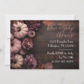 感謝祭ディナーパンプキン招待状 素朴 招待状 (裏面)