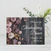 感謝祭ディナーパンプキン招待状 素朴 招待状 (スタンド正面)