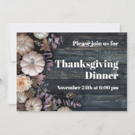 感謝祭ディナーパンプキン招待状 素朴 招待状