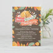 感謝祭ディナーパーティの招待状 招待状 (スタンド正面)