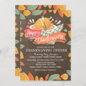 感謝祭ディナーパーティの招待状 招待状 (正面/裏面)
