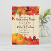 感謝祭ディナーパーティの招待状 招待状 (スタンド正面)